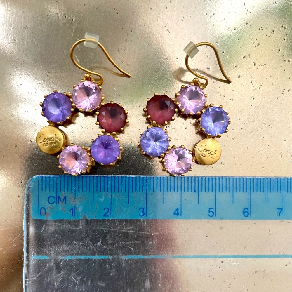 Coach Drop Earrings- semiprecious stones - Picture 3 of 3